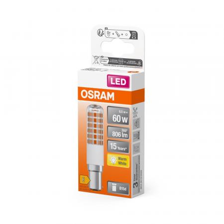 OSRAM B15d LED Lampe Special T SLIM 2700K 6,5W wie 60W Kolbenform schlank